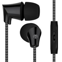 HyperGear Sound Wavez Earphones. In-line Microphone, Hands-free Calls & Music. Comfort-fit Ear Gels Blocks out Noise & Seal in Sound, Tangle-Free Braided Cable,10mm Neodymium & Precision Bass (Black)