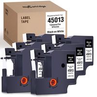 myCartridge 6-Pack Compatible with DYMO D1 Label Tape 45013 (S0720530) Black on White Replacement for DYMO Label Manager 160 280 420P PnP 220P 360D 450 210D(1/2 Inch x 23 Feet, 12mm x 7m)