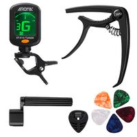 Guitar Accessories Set 9 Pieces Guitar Tool Kit Including Guitar Capo, Tuner, String Winder, Guitar Picks, Guitar Bones Pick Holder for acoustic electric guitar player
