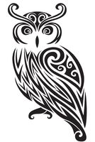 Newclew Owl Portrait Detail Abstract Smiling (Default Black) Available in Sticker Decal Notebook Car Laptop Art Bumper Sticker Decal