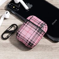 UR Sunshine AirPods Case, Luxury Classic Grid Pattern Glitter Surface PU Leather Hard Cover Case for AirPods Anti-Fingerprint Strong Protection- Pink