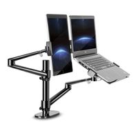3 in 1 360 Degree Rotating Office Desk Stand for Laptop,Tablet 7 to 13 Inch,Compatible with MacBook,Ipad Pro 12.9 Inch,MS Surface Pro (Black)