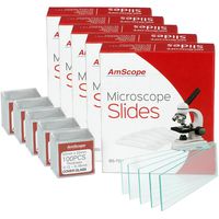 AmScope BS-72P-100S-22 72 Pieces of Pre-Cleaned Blank Microscope Slides (5 Count)