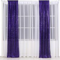 Eternal Beauty Glitter Sequin Backdrop Curtains for Wedding Party Decor, Sequence Christmas Backdrop Curtain (2 Pack, W2 x H8FT,Purple)