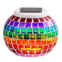 Solar Lights, New Arrival Color Changing Solar Powered Mosaic Glass Ball Led Garden Lights, EGRD Rechargeable Solar Table Lights, Outdoor Waterproof Solar Night Lights Table Lamps for Decorations Gift