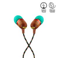 House of Marley, Smile Jamaica Wired In-Ear Headphones - In-line Microphone with 1-Button Remote, Noise Isolating, Durable, Tangle Free Cable, EM-JE041-RA Rasta