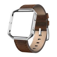 SWEES Leather Bands Compatible with Blaze Smart Watch, Genuine Leather Replacement Band with Metal Frame Small & Large for Women Men, Champagne Gold, Rose Gold, Black, Brown, White, Grey, Beige
