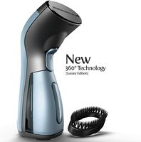 iSteam Steamer for Clothes [Luxury Edition] Powerful Dry Steam. Multi-Task: Fabric Wrinkle Remover- Clean- Refresh. Handheld Clothing Accessory. for All Kind of Garments. Home/Travel [220V Blue]