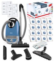 Miele Complete C2 Hard Floor Canister HEPA Vacuum Cleaner + SBB400-3 Parquet Twister XL Floor Brush Bundle Includes Miele Performance Pack 16 Type GN AirClean Genuine FilterBags + Genuine HEPA Filter