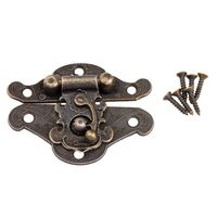 Dophee 1Pc 38x29mm Retro Vintage Decorative Cabinet Latches Hasp Pad Lock Clasp for Jewelry Wooden Box Case Chest