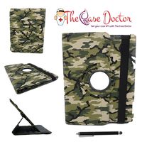 TCD for Apple iPad Air 1 [iPad 5] Green Camouflage PU Leather Series Protective Case Cover Stand [360 Degree Rotation] Multi Purpose for Protection and Kickstand