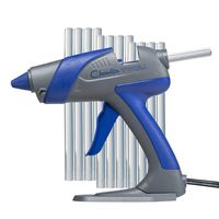 Chandler Tool Hot Glue Gun - 60 Watt Full Size Heavy Duty High Temp Industrial Hot Melt Glue Gun Kit with 10 Pcs Glue Sticks, Patented Base Stand &, for Arts & Crafts & DIY (Blue)