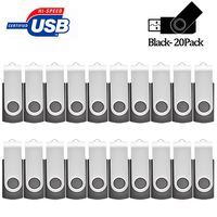 Flash Drive 4GB Bulk, Pen Drive AreTop USB2.0 Flash Drive Frosted Memory Stick Swivel Thumb Drives for Fold Date Storage (Pack 20Pcs-Black)