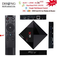 DHong X99 Android TV Box Google Voice Remote Control, 2018 Network Set-top Box Android 7.1 RK3399 6-Core 64-Bit Media Streaming Player, HDMI & TypeC Dual Display HDR 3D Devices 2.4G/5G WiFi [4G+64G]