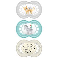 MAM Day and Night Pacifier Value Pack (2 Day + 1 Night Pacifier), MAM Pacifiers 6 Plus Months, Best Pacifier for Breastfed Babies, Glow in the Dark Pacifier