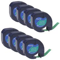 GREENCYCLE Compatible for DYMO 91334 S0721640 Refills Plastic Labeling Tape 1/2'' W x 13' L (12mm x 4m) use in LetraTag Plus LT-100H LT-100T QX 50 XR XM 2000 Label Makers (Black on Green, 8 Pack)