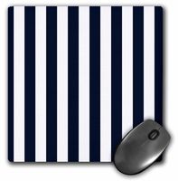 3dRose Navy Blue and White Nautical Stripes Mouse Pad (mp_186768_1)