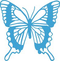 Butterfly Vinyl Decal - 8 Inches - For Cars, Trucks, Windows, Laptops, Tablets - High Quality, Outdoor-Grade 2.5mil Thick Vinyl - Sky Blue