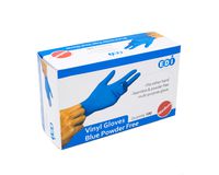 EDI Blue Vinyl Glove, Disposable, Powder-Free, Medium (100 Count)