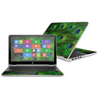 Mightyskins Skin Compatible with Hp Pavilion X360 15.6" (2016) - Peacock Feathers | Protective, Durable, and Unique Vinyl Decal Wrap Cover | Easy to Apply, Remove, and Change Styles | Made in The USA