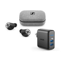 Sennheiser Momentum True Wireless Bluetooth Earbuds Bundle with 2-Port USB Wall Charger - Fingertip Touch Control