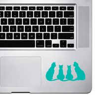 StickAny Palm Series 4 Cats Watching Sticker for MacBook Pro, Chromebook, and Laptops (Turquoise)