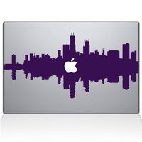 The Decal Guru Chicago City Skyline Decal Vinyl Sticker, 13" MacBook Air, Lavender (2327-MAC-13A-LAV)