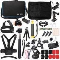 50 in 1 Basic Common Action Camera Outdoor Sports Accessories Kit for Gopro Hero 8/7/6/fusion/5/Session/4/3/2/HD/HERO+ SJ4000/5000/6000/Xiaomi Yi/AKASO/APEMAN/DBPOWER/Sony Sports DV and More