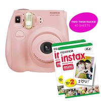 Fujifilm - Instax Mini 7S Instant Camera Product Bundles | Film Pack Options | Renewed (Mini 7S + 2 Film Packs, Light Pink)