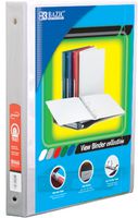 BAZIC 1/2" White 3-Ring View Binder w/ 2-Pockets (Case of 12) (3142-12)