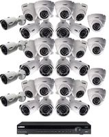 Lorex Super HD IP Indoor/Outdoor Home Security System, 4K NR900X NVR, 2K 5MP E581CB Bullet and E581CD Dome White Camera, 130ft Color Night Vision- 16 Bullet and 16 Dome Camera w/ 32 Ch 6TB NVR