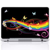 Meffort Inc 15 15.6 Inch Laptop Notebook Skin Sticker Cover Art Decal (Included 2 Wrist pad) - Rainbow Butterfly
