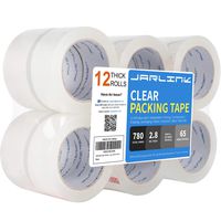 JARLINK Clear Packing Tape (12 Rolls), Heavy Duty Packaging Tape for Shipping Packaging Moving Sealing, Stronger & Thicker 2.8mil, 2 inches Wide, 65 Yards Per Roll, 780 Total Yards