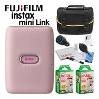 Fujifilm Instax Mini Link Portable Smartphone Printer (Dusky Pink) Creative Kit Deluxe Party Planner Bundle with (40) Instax Mini Films + Carrying Bag + More