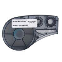Replace M21-750-499 - Nylon Cloth Label Tape Compatible for Brady BMP21-PLUS, ID PAL, and LABPAL Printers - Black on White - 16' Length, 0.75" Width