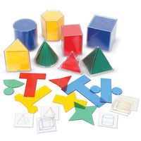 Learning Resources Folding Geometric Shapes Bundle, Math Class Accessories, 3-D and 2-D Concepts, Measurement, Area, Volume and Surface Area, 16 Pieces, Grades 2+, Ages 7+