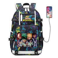 My Hero Academia Anime Boku no Hero Academia Cosplay Backpack Daypack Bookbag Laptop School Bag with USB Charging Port (Color 9B)