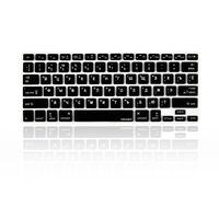 TOP CASE - Russian/English Letter Keyboard Cover Skin Compatible with MacBook 13" Unibody/Old Generation MacBook Pro 13" 15" 17" / MacBook Air 13" / Wireless Keyboard - Black