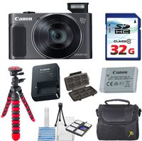 Canon PowerShot SX620 HS Digital Camera (Black) with 32GB High Speed Memory Card + Deluxe Camera Case + Flexible Spider Tripod + Starter Kit & Deluxe Accessory Bundle