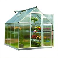 Palram HG5008 Mythos Hobby Greenhouse, 6' x 8' x 7', Silver