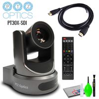 PTZOptics 30X-SDI Gen 2 Live Streaming Broadcast Camera (Gray) with 2 Meter HDMI Cable and Cleaning Kit