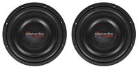 2 American Bass SL-104 10" 600 Watt Shallow Slim Car Subwoofers 4-ohm Subs SL104