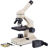 AmScope M100-LED Compound Monocular Microscope, WF10x Eyepiece, 40x-400x Magnification, LED Illumination, Brightfield, Plain Stage