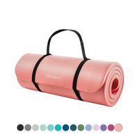 Retrospec Solana Yoga Mat 1" Thick w/Nylon Strap for Men & Women - Non Slip Excercise Mat for Yoga, Nude, 1 inch