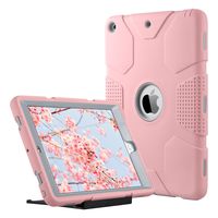 iPad 2017 9.7 inch Case, iPad Case 9 7 inches for Kids, ULAK Heavy Duty Shockproof Kidproof Protective Case Silicone PC Dual Layer Hybrid Cover, with Universal Kickstand-Rose Gold/Grey
