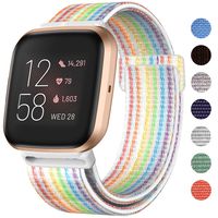 HAPAW Nylon Bands Compatible with Fitbit Versa/Versa 2, Soft Adjustable Breathable Sport Replacement Strap Band Accessories Wristband Women Man for Versa Smartwatch