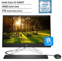 HP Touchscreen 23.8" FHD All-in-One AIO Desktop, Intel Core i5-8400 Processor, 16GB DDR4 RAM, 1TB Solid State Drive, Wireless-AC, Optical Drive, 2 Year of HP Warranty Care Pack, Windows 10