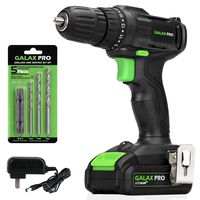 Cordless Drill Driver, GALAX PRO 20V Lithium Ion Power Drill with Work Light, Max Torque(20N.m), 3/8 inch Keyless Chuck, 19+1 Position, Single Speed (0-600RPM)- 1.3Ah Battery & Charger Included