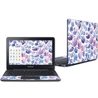 Mightyskins Skin Compatible with Samsung Chromebook 3 11.6" - Blue Petals | Protective, Durable, and Unique Vinyl Decal Wrap Cover | Easy to Apply, Remove, and Change Styles | Made in The USA