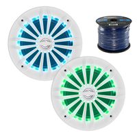 EnrockMarine 2X 6.5-Inch White 2 Way, 200 Watt, Marine, Loudspeaker Featuring Multi Color Illumination Options and Remote Control, Enrock Audio Marine Grade Spool of 50 Foot 16-Gauge Speaker Wire